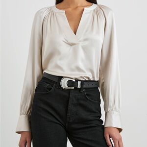 Rails Cream Satin Blouse